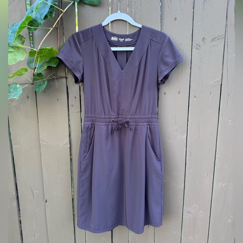 REI Aoraki Travel Dress, Size XS, Chocolate Plum
